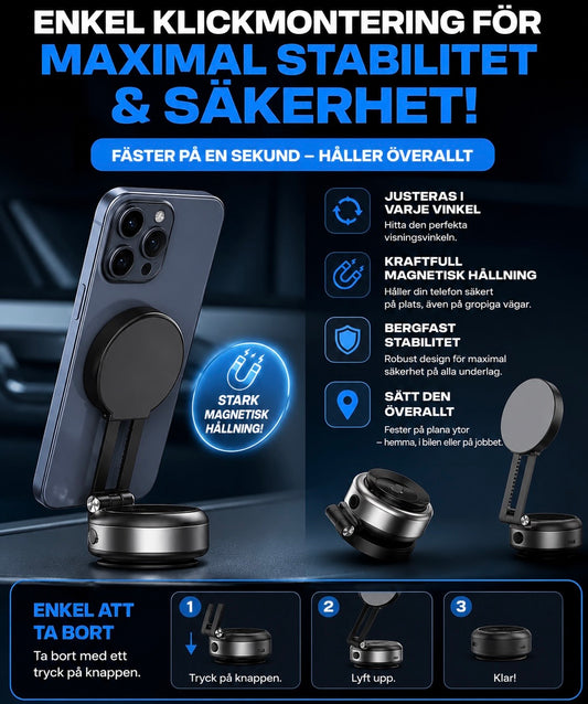 Magnetisk Mobilhållare Med Säkert Grepp